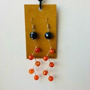 Orange and Black bead Hang Downs